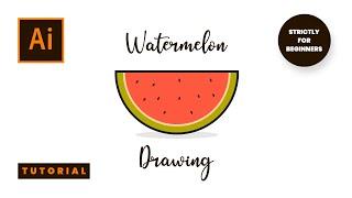 How to draw a watermelon in Illustrator Tutorial 2020 (Flat Illustration/Icon Design)