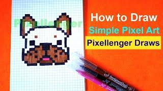 How to Draw Dog Simple Picture Pixel Art 如何繪製 कैसे आकर्षित करने के लिए