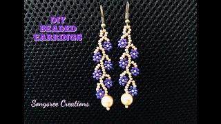 Daisy Vine Earrings. DIY Beaded Earrings. How to make beaded earrings.
