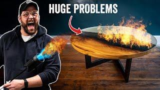 EPIC FIRE & EPOXY Table Build with a $4,000 Slab