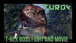 Turok - T-Rex / Giganotosaurus Boss Fight and Movie - Gameplay - PC / HD