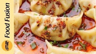 Chicken Dumplings with Chilli Oil & Dumpling Sauce Recipe by Food Fusion