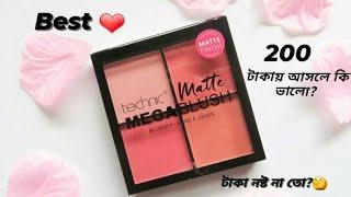 Technic Matte Mega Blush Palette Honest Review|Shajbo|