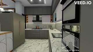 Interior design project walkthrough by ICONIC INFRA for a 2BHK.