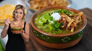 The Most Delicious GREEN CHICKEN ENCHILADA Soup!