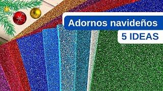 5 IDEAS para Navidad de foamiran - Adornos navideños 2024 - Decoraciones Navideñas Fáciles