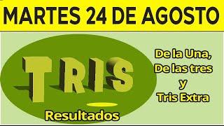 Resultado del sorteo de Tris de la Una, Tres y Extra del Martes 24 de Agosto de del 2021  