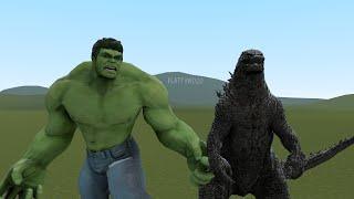 HULK VS GODZILA!! Garrys Mod Sandbox