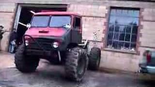 unimog climbs wall crazy