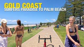 Virtual Bike Ride, Beach, Gold Coast - Surfers Paradise to Palm Beach Australia 4K