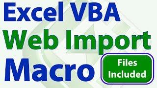 Import Web Data to Excel using VBA Macros