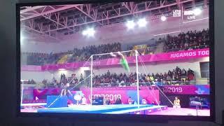 Reiss Beckford Bars Routine @panamgames_2019 #jamaicagymnastics