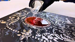 Stencil + Acrylic Pouring = Amazing Artwork  | Simple Steps for Amazing Results