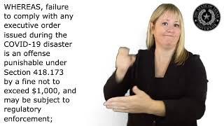 Governor Greg Abbott's Executive Order #32 (ASL)