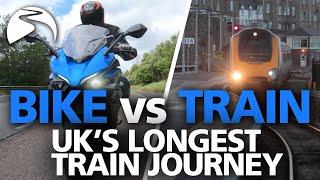 Motorbike vs. train. 700 miles, 13 hours. Who wins?