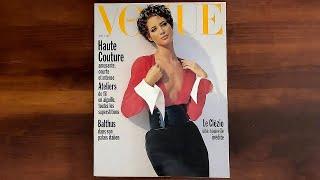 French Vogue September 1990 Christy Turlington, Haute Couture | ASMR Magazine Flip Through