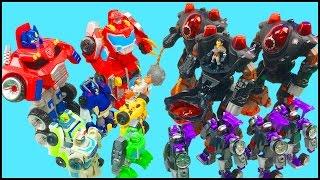 Transformers Rescue Bots Optimus Prime Chase Bumblebee Boulder Heatwave Battle Imaginext Robots Toys