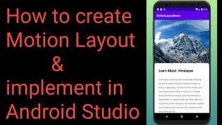 How to create Motion Layout in Android Studio 2020[Busy Coder]