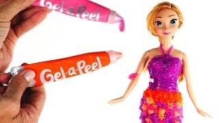 DIY Princess Anna Gel-a-Peel Dress | How To Make Disney Frozen Doll Clothes using Gel a Peel