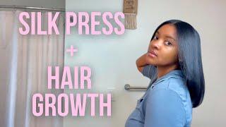 Silk Press Natural Hair at Home + 1 Month Hair Growth Update!