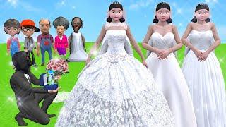 Scary Teacher 3D vs Squid Game Art And Wedding Dress Nice or Error Dressing Room 5 Times Challenge