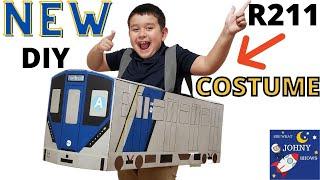 Johny Shows MTA Subway Costume DIY R211 NEW Subway Train Costume Cardboard DIY