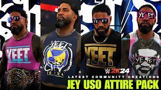 WWE2K24 New Community Creations Ft. Jey Uso Attire PACK!