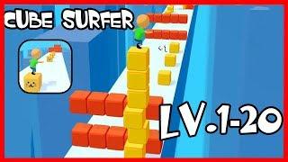 Cube Surfer Gameplay Level 1-20 - Voodoo Game