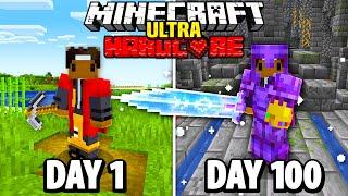 I Spent 100 Days in ULTRA HARDCORE Minecraft.. Here's What Happened