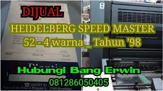 DIJUAL MESIN CETAK SM 52 4 warna hub erwin 081286050405