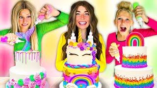 2 LAYER CAKE DECORATiNG CHALLENGE! 