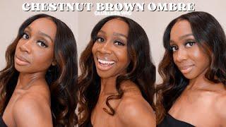 Chestnut Ombre Brown Loose Wave | Glueless Wig | Amazon Unice