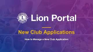 Club Management: New Club Applications