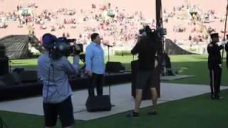 Todd Wilander singing the National Anthem at the Rose Bowl