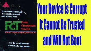 Your Device is Corrupt It Cannot Be Trusted and Will Not Boot - LG