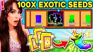 I OPENED 100 EXOTIC SEEDS In Grow A Garden!