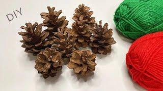 Watch What I Do with Pine Cones and Yarn | Amazing Christmas Decoration Ideas | DIY creative art