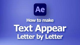 After Effects text appear letter by letter | Free Text Animation Presets