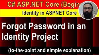 Forgot Password Implementation in an Identity Project