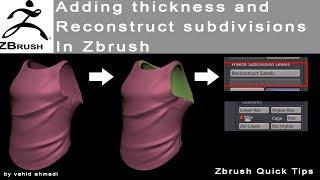 How add thickness and remake subdivisions in zbrush