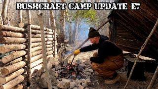 Bushcraft Camp Update - E7 Do Log Fire Reflectors Really Work?