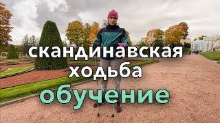 Техника скандинавской ходьбы в Царском Селе