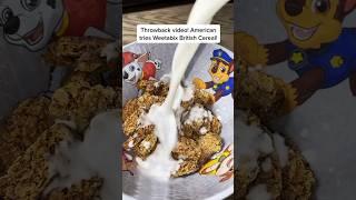 American tries British cereal for the first time! #cereal #breakfast #shorts #british #american #uk