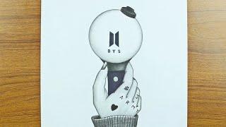 BTS army bomb drawing with Pencil Sketch | BTS hand drawing video | BTS 그리기