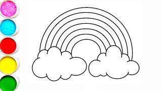How to draw a rainbow colour drawing | step by step rainbow drawing | drawing for beginners | Arts