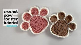 Paw Crochet Coaster Tutorial | Crochet Along Step-by-step