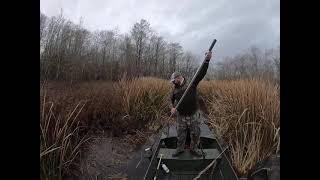 Poling for ducks in Alabama with a Meritt push pole.
