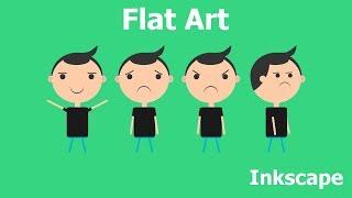 Inkscape Beginner Tutorials - Flat Style Boy | MadFireOn |