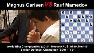 Magnus Carlsen VS Rauf Mamedov | World Blitz Championship (2010)