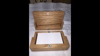 Business Card Holder made from Oak with magnet lid